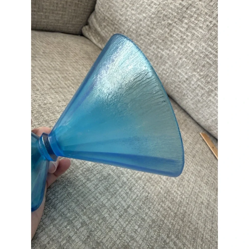 Vintage Fenton Celeste‎ Blue Stretch Glass Compote